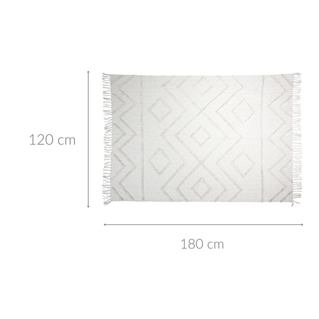 Covor pentru dormitor boho, din bumbac tuftat, 120 x 180 cm