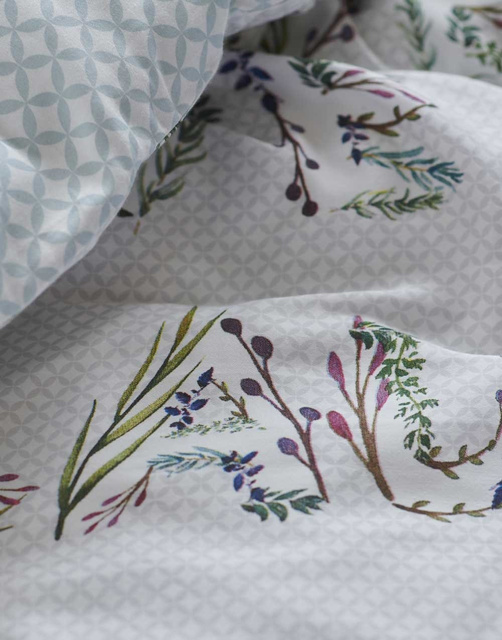 Set de lenjerie colorat din bumbac percal, cu inscripții, 140 x 220 cm, Esprit,