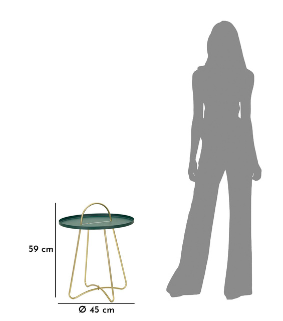 Măsuță rotundă GRENT din metal vopsit electrostatic, Ø 45 cm