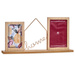 Rama foto din lemn pentru 2 fotografii cu inscriptie decorativa HOME, 46 x 6 x 21,5 cm
