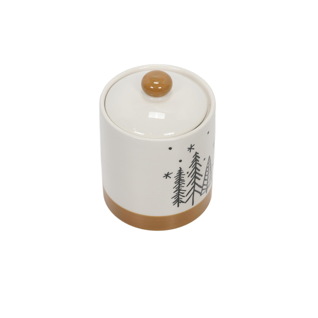 Borcan pentru biscuiți cu motiv de brăduți, Ø 10 x 14 cm