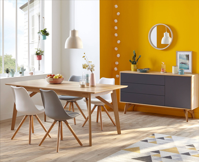 Oglindă rotundă din lemn, Ø 52 cm