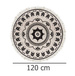 Covor decorativ în stil boho, culori alb-negru, Ø 120 cm