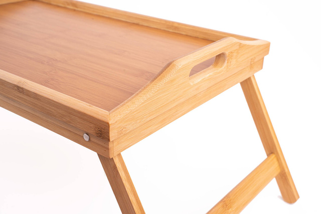 Mese de mic dejun, tavă din bambus cu picioare, 50x30 cm