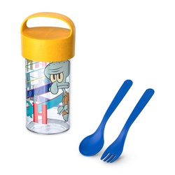 Recipient pentru gustare/apă 500 ml cu tacâmuri Buddy Snack SpongeBob, KOZIOL