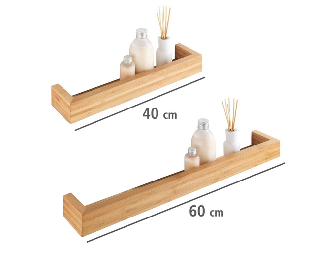 Raft pentru baie BAMBOO, bambus, maro, 40 x 9 x 5 cm, Wenko