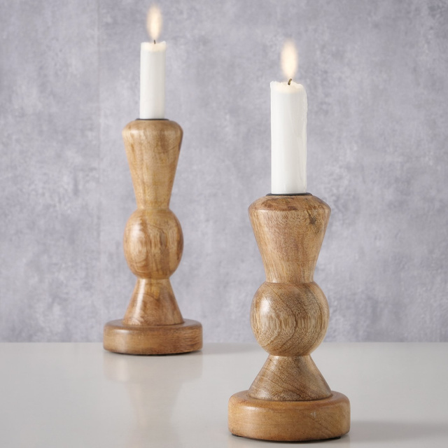 Sfeșnic din lemn, KESSA, 16 - 20,5 cm, 2 buc