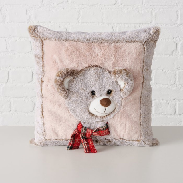 Perna cu motiv de pluș LEON, 35 x 35 cm