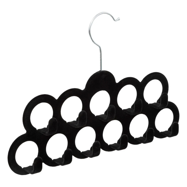 Cuier din catifea pentru esarfe, 11 compartimente