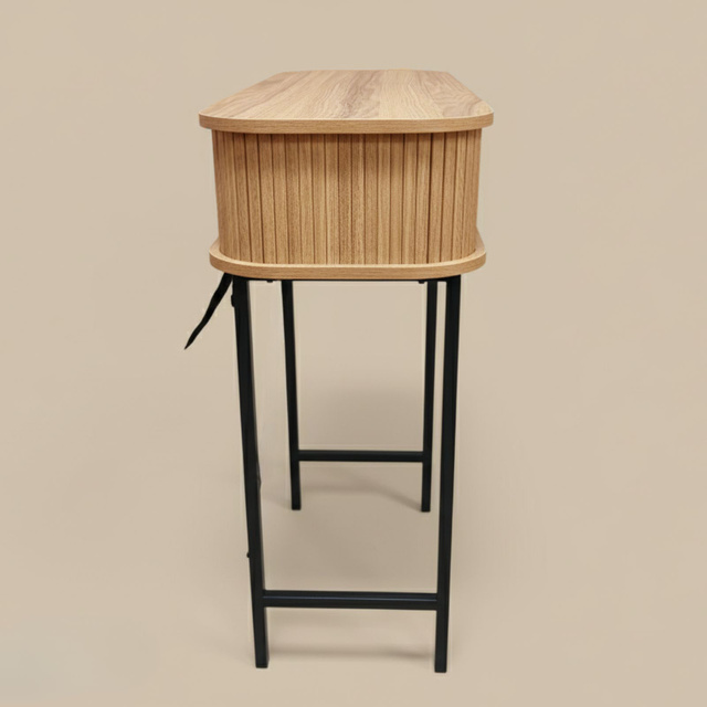 Consolă cu uși glisante SCAVA, riflată, 100 x 35 x 80,5 cm