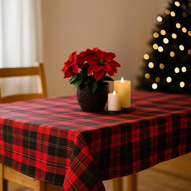 Masă cu carouri scoțiene, 130 x 180 cm, model 1