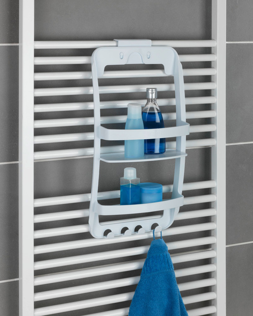 Un set de două rafturi de baie universale pentru montare pe o cabină sau ușă de baie, WENKO