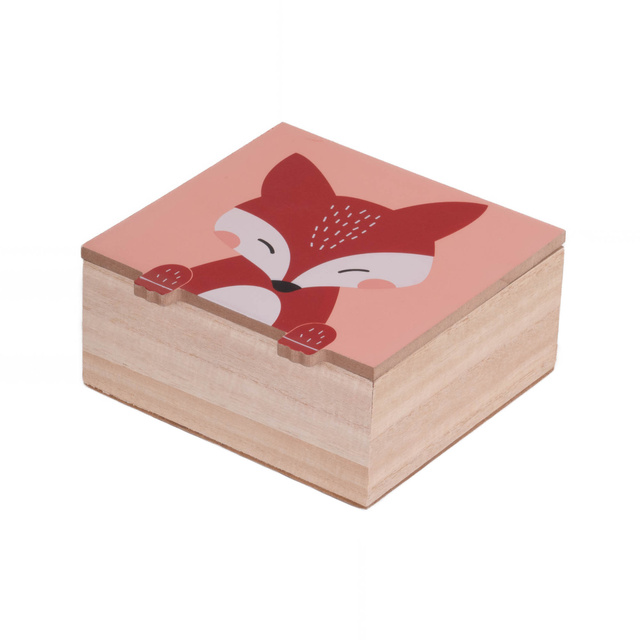 Cufărul pentru comorile copiilor Animăluțe cu lăbuțe, 15 x 15 x 7 cm