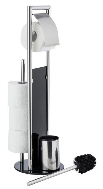 Suport hârtie igienică și perie WC RAVINA, 3în1