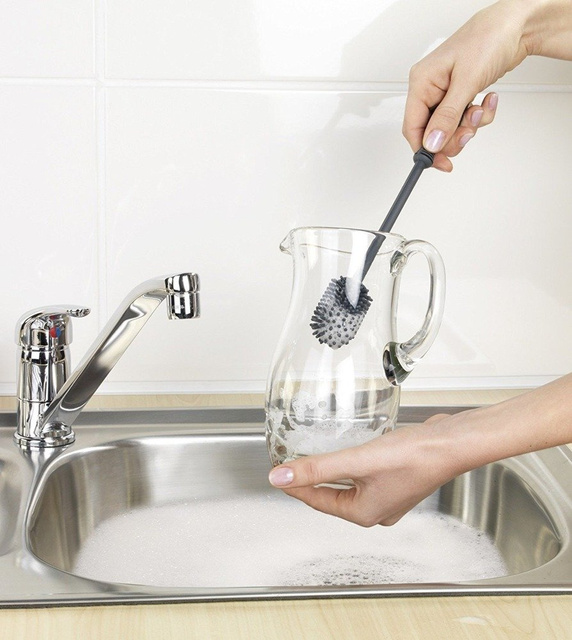 Perie de silicon pentru cupe, pahare, 25 cm, WENKO, antracit.