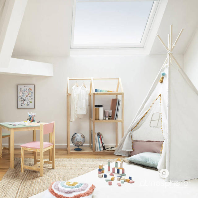 Raft in forma de casă, lemn, înălțime 115 cm