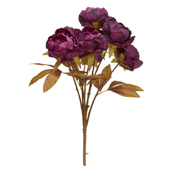 Buchet artificial FRIA 5 bujori, înălțime 53 cm, violet