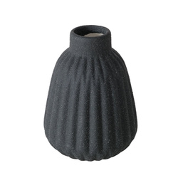 Vaza ceramica cu dungi ESKO, negru mat