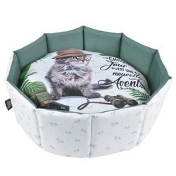 Pat pentru caini si pisici cu perna detasabila AVENTURE, Ø 48 cm