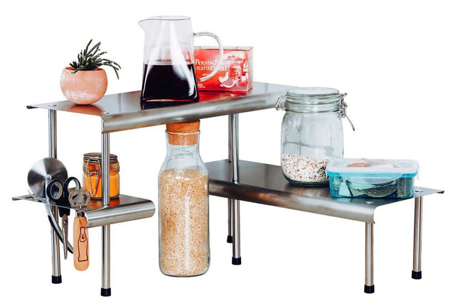 Raft de colț pentru bucătărie Massivo TRIO, 2 niveluri