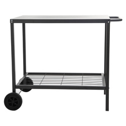 Masa de gradina, mobila pe roti pentru gratar, metal, 90x58x75 cm