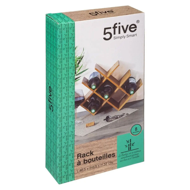 Raft pentru vin din bambus, 8 sticle, 5five Simply Smart