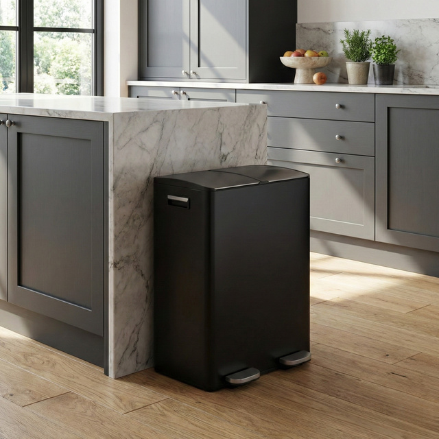 Coș de gunoi cu două compartimente SECTOR cu pedala, 2 × 30 l