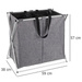 Coș de rufe din material textil DUO cu 2 compartimente, recipient pliabil cu cadru din aluminiu - 2 x 60 l, 57 x 59 x 38 cm, WENKO