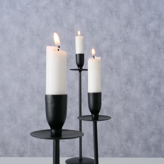 Set sfeșnice metalice, CHESIL, 20, 26 și 30 cm