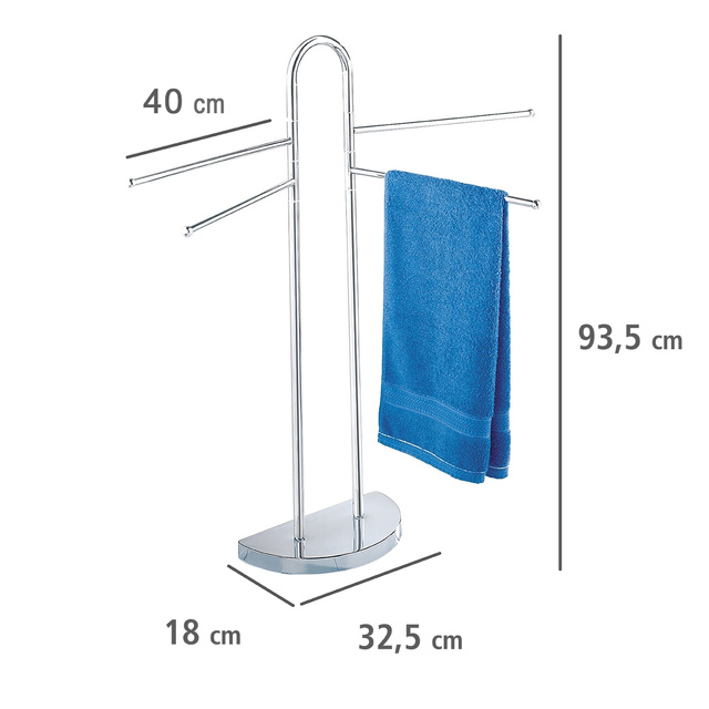 Suport pentru prosoape de baie - cu 4 brațe, cromat, WENKO