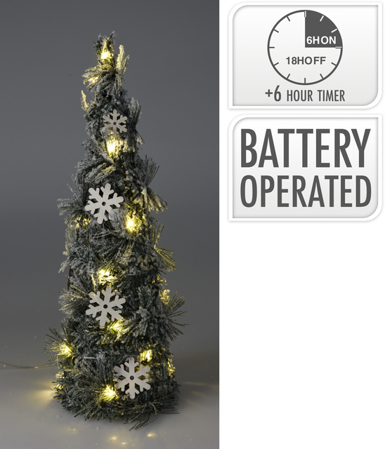 Decorațiune artificială brad conic cu LED, 40 cm