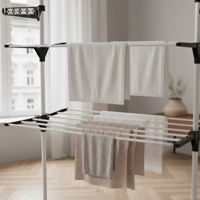 Uscător vertical pentru rufe cu loc pentru umerașe, 160 cm, ALTO