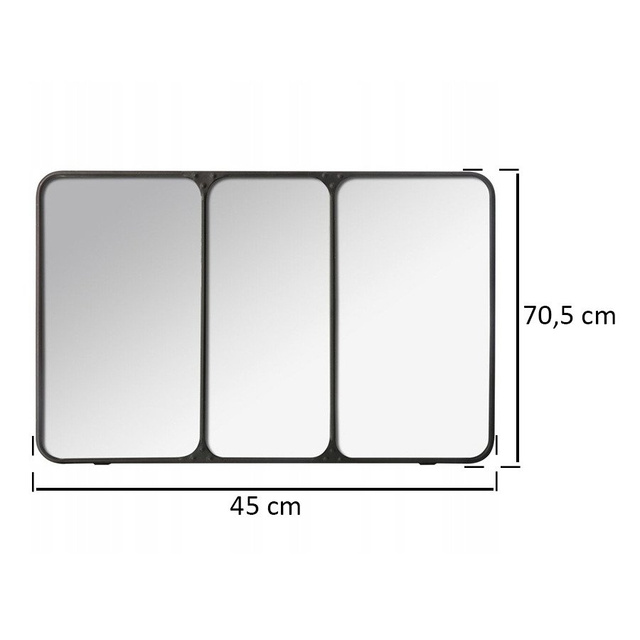 Oglindă triplă în cadru metalic, oglindă decorativă în stil modern - 45 x 70,5 cm, Atmosphera Créateur d'intérieur