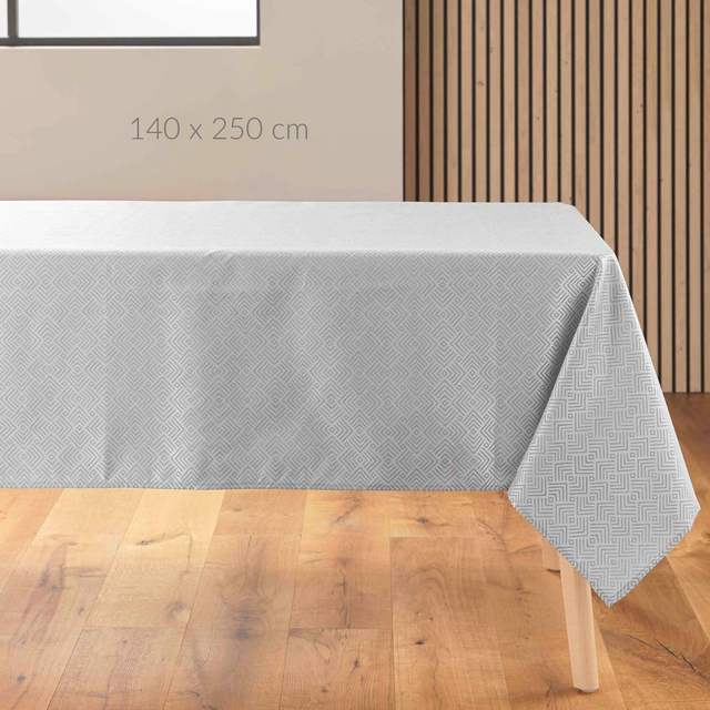 Fata de masă jacquard cu model metalic, AZULINE, 140 x 250 cm
