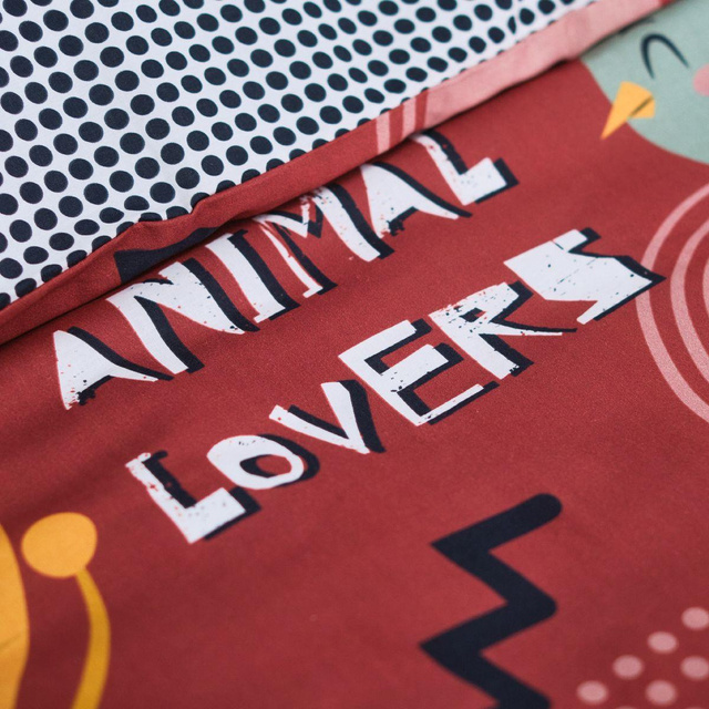 Lenjerie de pat din bumbac, pentru copii Zoo, 140 x 200 cm