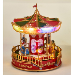 Carusel LED de Crăciun cu muzică și figurine rotative, 23 x 28 cm