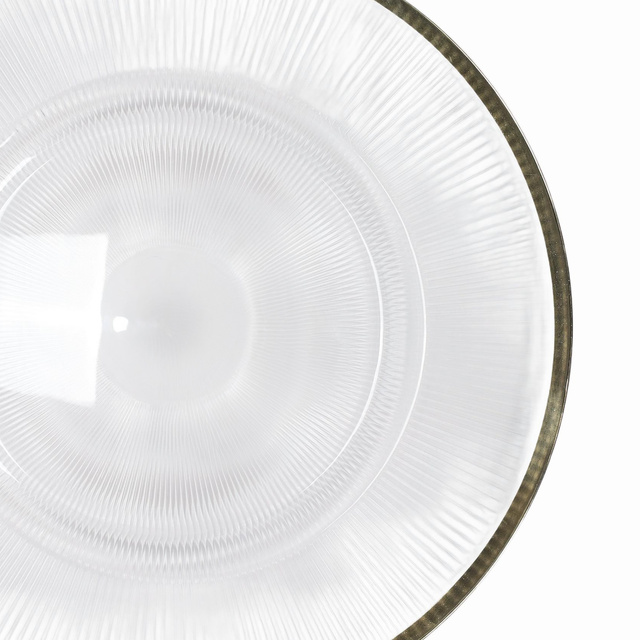 Farfurie transparentă cu decor auriu, Ø 33 cm