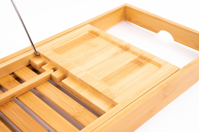 Raft extensibil pentru cadă din bambus, 70-105 cm