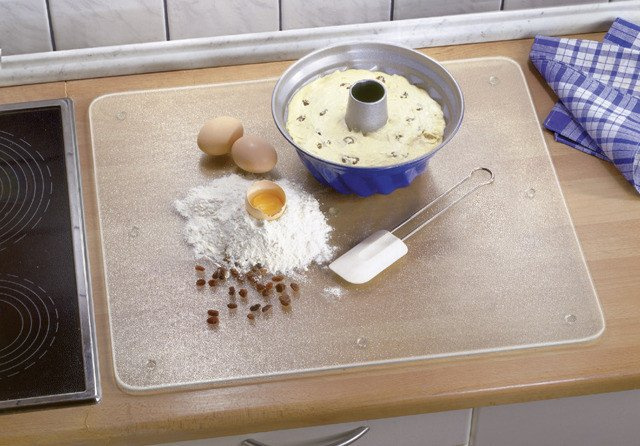 Placă de protecție din sticlă, tocător universal – 3 în 1, WENKO, transparent