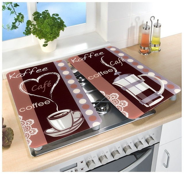 Plite de protecție din sticlă cu AROMĂ DE CAFE, 2 bucăți
