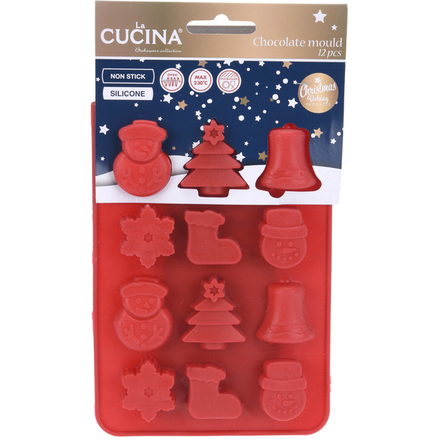 Formă pentru ciocolată, matriță pentru praline, motive de Crăciun, silicon