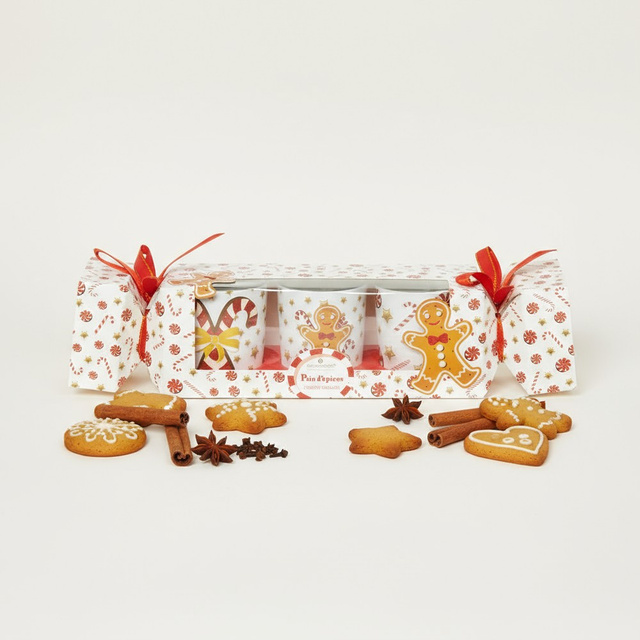 Set lumanari parfumate cu imprimeu Craciun, 3 bucati