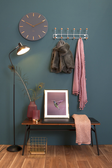 Cuier de perete pentru haine SATURNUS, butoane din lemn, 53,5 cm