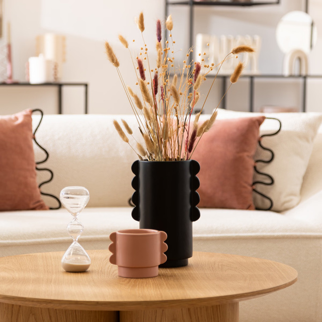 Vază cu urechi ceramică Hind H25 -negru