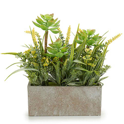 Flori artificiale in ghiveci de beton pentru balcon, 7 x 17 x 23 cm