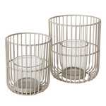 Set 2 felinare metalice Cindy, bej