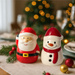 Săculețul de sare și piper NOELUNE Moș Crăciun și omulețul de zăpadă