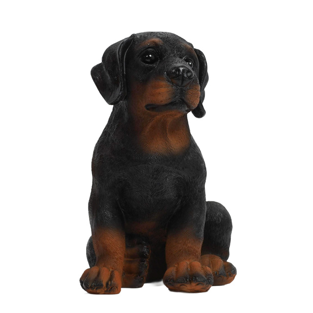 Figurina de gradina a unui caine, inaltime 27 cm, din piatra artificiala