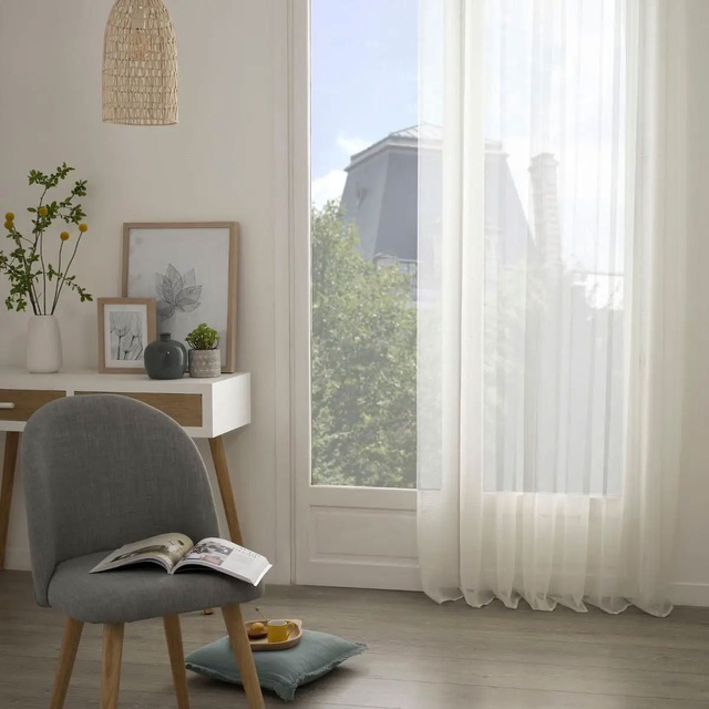 Perdea de fereastră cu inele metalice, perdea ușor de asamblat cu design simplu