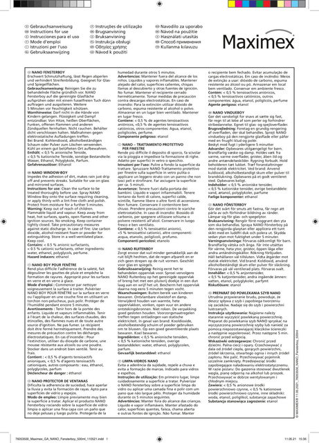 Detergent pentru geamuri NANO, 500 ml